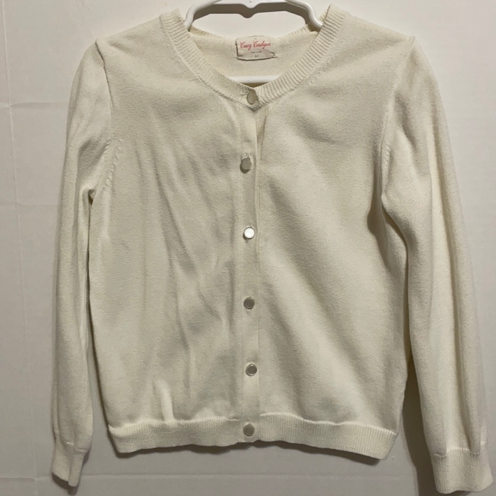 Crewcuts white cardigan size 6-7